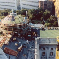 capitol building dome restoration in construction