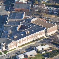 aerial view of elementary school 